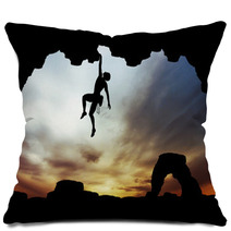 Man Climbs Pillows 54434680