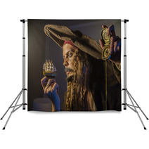 Man Dressed As Pirate Jack Sparrow Backdrops 127742541