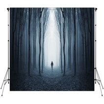 Man In A Dark Forest Backdrops 44827278