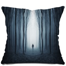 Man In A Dark Forest Pillows 44827278