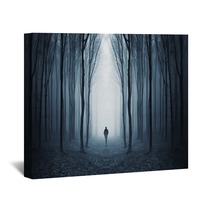 Man In A Dark Forest Wall Art 44827278