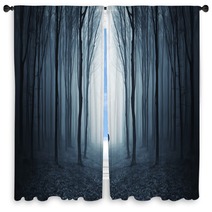 Man In A Dark Forest Window Curtains 44827278