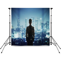 Man Looking To City Backdrops 65639598