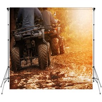Man Riding Atv Vehicle On Off Road Track People Outdoor Sport Activitiies Theme Backdrops 164659527