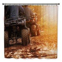 Man Riding Atv Vehicle On Off Road Track People Outdoor Sport Activitiies Theme Bath Decor 164659527