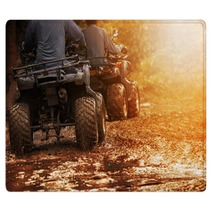 Man Riding Atv Vehicle On Off Road Track People Outdoor Sport Activitiies Theme Rugs 164659527