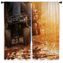 Man Riding Atv Vehicle On Off Road Track People Outdoor Sport Activitiies Theme Window Curtains 164659527