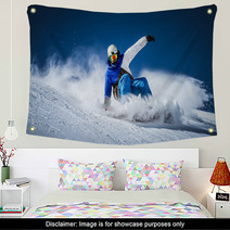 Man Snow Boarding In A Slope At Winter Wall Art 79354420