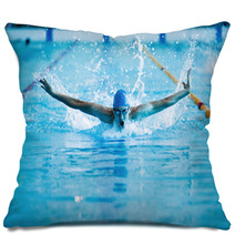 Man Swims The Butterfly Pillows 43371475