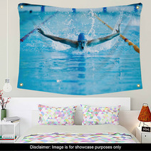 Man Swims The Butterfly Wall Art 43371475
