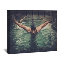 Man Swims Using Breaststroke Technique Wall Art 100797043