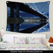 Manhattan Bridge At Night Wall Art 20600161