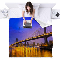 Manhattan Bridge New York City USA Blankets 59738496