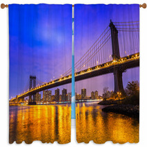 Manhattan Bridge New York City USA Window Curtains 59738496