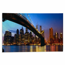 Manhattan Panorama With Brooklyn Bridge At Sunset In New York Rugs 51808000