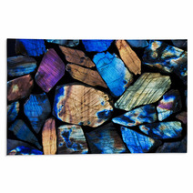 Many Colorful Natural Labradorite Gem Stones. Rugs 54741814