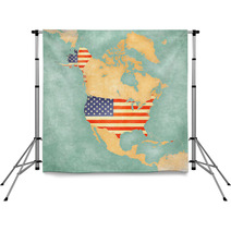 Map Of North America – USA (vintage Series) Backdrops 54740581