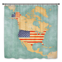 Map Of North America – USA (vintage Series) Bath Decor 54740581