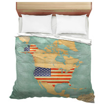 Map Of North America – USA (vintage Series) Bedding 54740581