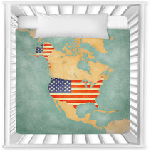 Map Of North America – USA (vintage Series) Nursery Decor 54740581
