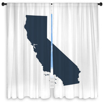 Map Of The U S State California Window Curtains 133143060