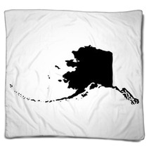 Map Of The U S State Of Alaska Blankets 136805895