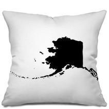 Map Of The U S State Of Alaska Pillows 136805895