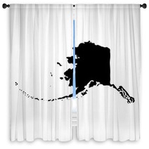 Map Of The U S State Of Alaska Window Curtains 136805895