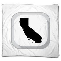Map Of The U S State Of California Blankets 141556047