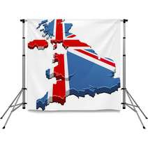 Map Of The UK Flag 3D Backdrops 27041954