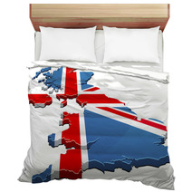 Map Of The UK Flag 3D Bedding 27041954