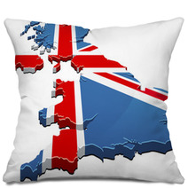 Map Of The UK Flag 3D Pillows 27041954