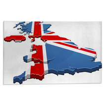 Map Of The UK Flag 3D Rugs 27041954