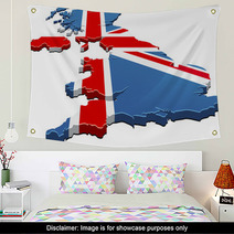 Map Of The UK Flag 3D Wall Art 27041954
