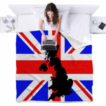 Map Of United Kingdom Blankets 2147529
