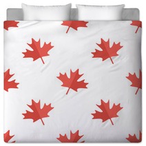 Maple Leaf Flat Design White And Red Symbol Of Canada Seamless Pattern Background Bedding 112243115
