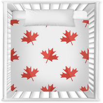 Maple Leaf Flat Design White And Red Symbol Of Canada Seamless Pattern Background Nursery Decor 112243115