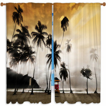 Maracas Beach - Lifeguard Hut Window Curtains 20160526