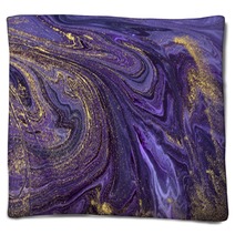 Marble Abstract Acrylic Background Violet Marbling Artwork Texture Marbled Ripple Pattern Blankets 203788538
