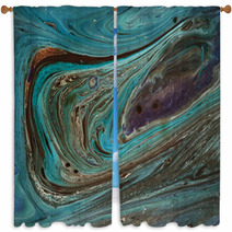Marbled Paper Technique Window Curtains 65379129