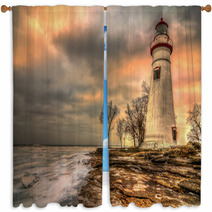 Marblehead Lighthouse HDR Window Curtains 62133069