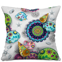 Marine Floral Seamless Pillows 63970807