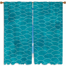 Marine Grunge Seamless Pattern Window Curtains 55315032