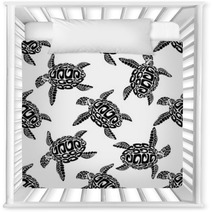 Marine Turtles Seamless Background Pattern Nursery Decor 65980059