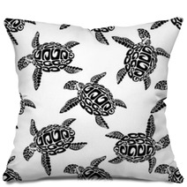 Marine Turtles Seamless Background Pattern Pillows 65980059