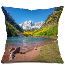Maroon Bells And Lake In Fall Pillows 65252153