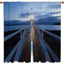 Marshall Point Lighthouse At Sunset, Maine, USA Window Curtains 43946424