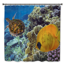 Masked Butterfly Fish And Turtle Bath Decor 69870537