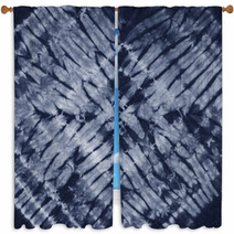 Material Dyed Batik, Indigo, Shibori Window Curtains 60584301