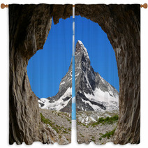 Matterhorn In The Swiss Alps Window Curtains 59642424